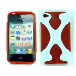 Wholesale iPhone 4 4S X Case (White-Red)